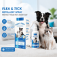 🐾🌿 Spray Antipulci & Antizecche per Animali a Base Vegetale – Tripla Protezione, 100ml Portatile, Multi-Superficie, Durata 3 Anni – Delicato & Sicuro 💧✨