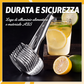 🍋🔪 Affettatrice da Cucina Creativa Ergonomica – Lega Alluminio + ABS, 8 Fessure, Proteggi-Dita, Gancio Appendibile – Per Limoni, Pomodori, Cipolle & Frutta – 2 Versioni ✨