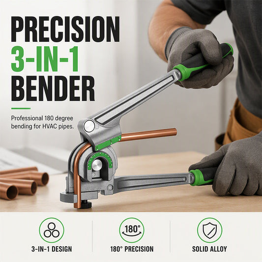 Curvatubi Manuale 3 in 1 🔧 | Piegatura Precisa fino a 180° 📐 | Compatibile con 1/4", 3/8" e 1/2" 📏 | Strumento Professionale per Idraulica 🛠️