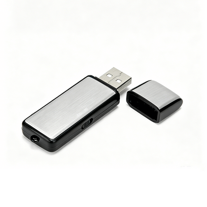 🎤 Registratore Vocale USB Portatile HD con Riduzione Rumore IC – Lega Alluminio + ABS, 13,7g, 68x22x9mm, Attivazione Vocale, Formato WAV, 5m – 5 Capacità: 4-64GB 🔋🔒