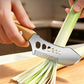 🥬 Coltello Tagliaverdure Multifunzione 🔪 Lama a Pettine per Julienne di Cipollotti e Porri, Squama-Pesce e Sgrana Erbe | Acciaio Inox 3CR13 con Manico in Faggio 19,8 cm ✨