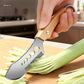 🥬 Coltello Tagliaverdure Multifunzione 🔪 Lama a Pettine per Julienne di Cipollotti e Porri, Squama-Pesce e Sgrana Erbe | Acciaio Inox 3CR13 con Manico in Faggio 19,8 cm ✨