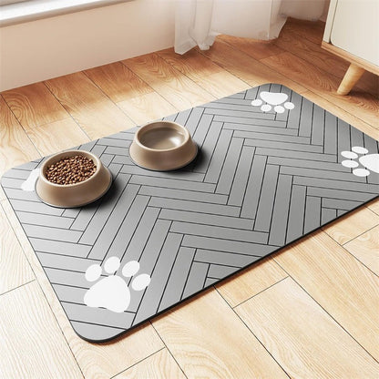 🐾Tappetino per Ciotole in Diatomea per Cani & Gatti – Antiscivolo, Assorbente, Facile da Pulire, 4 Misure (20x30-50x60cm), 17 Design – Protegge il Pavimento da Schizzi & Briciole 🍽️💧