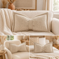 🎀 Cuscino in ciniglia a forma di fiocco | Morbido cuscino decorativo per divano e letto – Soffice e accogliente ✨