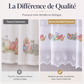 🏠Tendina Corta da Cucina in Pizzo Retrò – Motivi Fragole & Frutta | Filtra la Luce | Facile Installazione a Passante | Lavabile in Lavatrice | 5 Misure | Ideale per Cucina, Soggiorno & Bistrot 🍓🧵