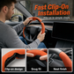 🚗 Coprivolante Traspirante in Ecopelle 3D – 38cm, Design Ergonomico a 3 Pezzi, Superficie Forata Antisudore, Montaggio Clip-On Senza Attrezzi – 11 Colori 🎨🏁