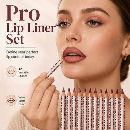 💄Set 12 Matite Contorno Labbra Opache – 12 Colori Vibranti, Formula Anti-Sfaldamento, Texture Cremosa, Applicazione Precisa – Confezione 16x6x1,7cm, Matita 15,7cm 💋🎨