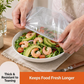 🥗Coperchi Elastici per Ciotole da Cibo – PE Alimentare BPA-Free, Elastici 14-40cm, -20°C/+100°C, Dispenser Pratico – 300 o 500 pz – Per Frigo, Freezer & Microonde 🧊🍽️