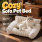 🛋️🐶Cuccia Divano per Cani & Gatti in Peluche – Bordi Rialzati per Supporto Testa/Collo, Tessuto Morbido e Caldo, 3 Misure (S/M/L), 5 Colori – Per Riposo & Comfort ☁️🐱