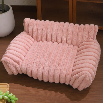 🛋️🐶Cuccia Divano per Cani & Gatti in Peluche – Bordi Rialzati per Supporto Testa/Collo, Tessuto Morbido e Caldo, 3 Misure (S/M/L), 5 Colori – Per Riposo & Comfort ☁️🐱