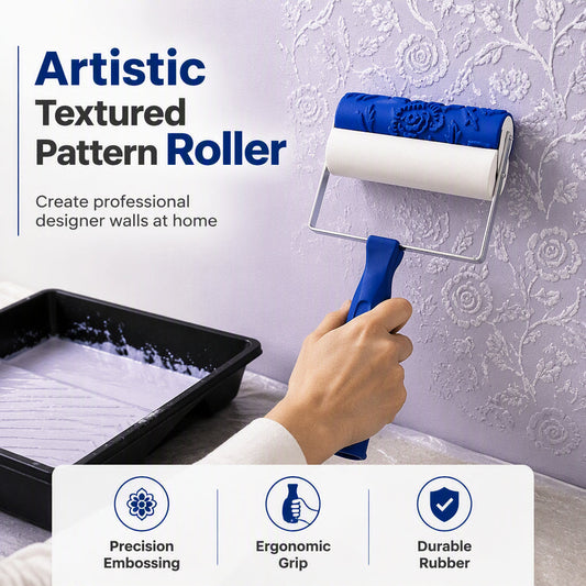 🎨Rullo Decorativo per Pareti Fai-da-Te – Applicazione Uniforme | 7 Motivi Ripetibili | Riutilizzabile | Ideale per Camere, Soggiorni & Pareti Lisce | Base 5/7" 🏠🖌️