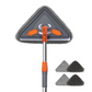 🧹✨ Mocio Triangolare con Asta Telescopica - Testa Girevole 360° | Raschietto in Silicone | Panni in Microfibra & Chenille | Ideale per Vetri, Soffitti, Angoli & Mobili | 78-112 cm
