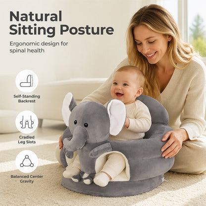 🧸 Sediolina Morbida di Supporto per Neonati – Aiuta a Stare Seduti | Imbottitura Avvolgente | Base Antiscivolo | Velluto Morbido | 40 × 40 × 40 cm 👶✨