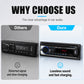 🎶 Autoradio Bluetooth 5.0 con Lettore MP3 - Audio Hi-Fi FLAC/APE | 2 Porte USB | Chiamate in Vivavoce | Controllo Tattile | Luce Bianca/Rossa | Telecomando al Volante | Ideale per Auto & Viaggi 🚗