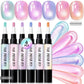 💅💜Set Penne Smalto Cat Eye Glitter – Effetto Cristallo & Riflessi Shimmer | Applicazione 2-in-1 | Dettagli Nail Art | Set da 6 Pezzi ✨🎨