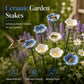 🌼 Fiori in Ceramica con Abbeveratoio per Api – Decorazione da Giardino | Supporto per Impollinatori | Facili da Installare | Blu & Bianco | Set da 5 🐝✨