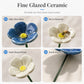 🌼 Fiori in Ceramica con Abbeveratoio per Api – Decorazione da Giardino | Supporto per Impollinatori | Facili da Installare | Blu & Bianco | Set da 5 🐝✨