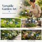🌼 Fiori in Ceramica con Abbeveratoio per Api – Decorazione da Giardino | Supporto per Impollinatori | Facili da Installare | Blu & Bianco | Set da 5 🐝✨