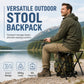 🎒 Sedia Pieghevole 2 in 1 con Zaino Portaoggetti – Seduta Portatile | Scomparto 10 L | Struttura in Acciaio Rinforzato | Tessuto Oxford 600D | Campeggio, Pesca & Outdoor 🏕️