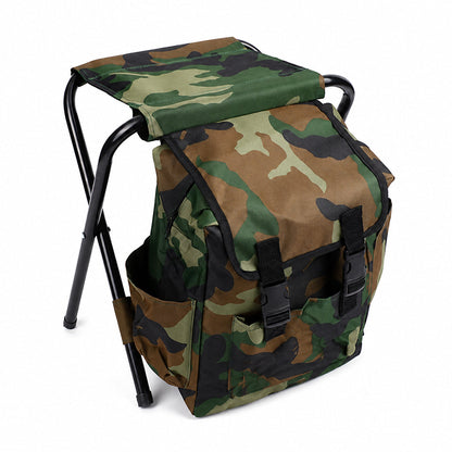 🎒 Sedia Pieghevole 2 in 1 con Zaino Portaoggetti – Seduta Portatile | Scomparto 10 L | Struttura in Acciaio Rinforzato | Tessuto Oxford 600D | Campeggio, Pesca & Outdoor 🏕️