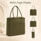 🧶Borsa Porta Filati e Ferri in Tela  | Fori Antigroviglio e Molteplici Tasche 🧵 | Perfetta per Lavoro a Maglia e Uncinetto Ovunque 👜 | Tela Resistente 🛠️