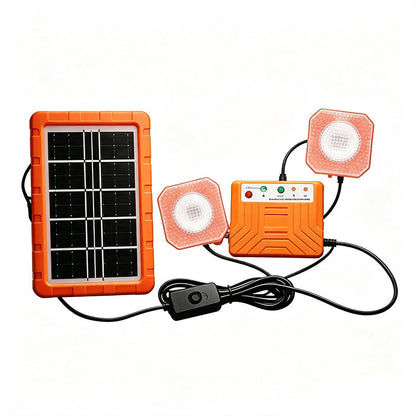 Sistema di Alimentazione Solare Portatile ☀️ | Hub Ricarica Universale e 2 Luci LED 💡 | Batteria 2400mAh 🔋 | Ideale per Campeggio e Outdoor 🏕️