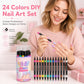 Set Penne per Nail Art a Doppia Punta 💅 | 24 Colori Vibranti 🎨 | Tratti Precisi e Riempimento Fluido ✨ | Ideale per Manicure Fai da Te 💖