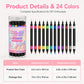 Set Penne per Nail Art a Doppia Punta 💅 | 24 Colori Vibranti 🎨 | Tratti Precisi e Riempimento Fluido ✨ | Ideale per Manicure Fai da Te 💖