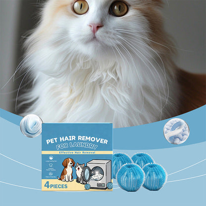 🐾 Palline Acchiappa-Peli per Lavatrice e Asciugatrice – Riutilizzabili | Raccolgono Peli, Pelliccia e Lanugine | Delicate sui Tessuti | Aiutano a Ridurre i Grovigli | 4 Pezzi