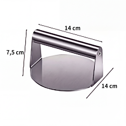 🍔 Pressa per Hamburger Antiaderente in Acciaio Inox | Forma Uniforme, Facile da Pulire & Maniglia Ergonomica | 3 Forme per Casa e Grigliate🥩