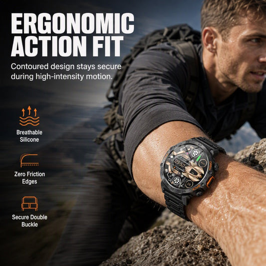 ⌚ Smartwatch Outdoor Multifunzione | 🔦 Torcia LED Integrata | 📞 Chiamate Bluetooth | 🏔️ Design Robusto per Avventure