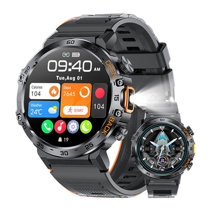 ⌚ Smartwatch Outdoor Multifunzione | 🔦 Torcia LED Integrata | 📞 Chiamate Bluetooth | 🏔️ Design Robusto per Avventure