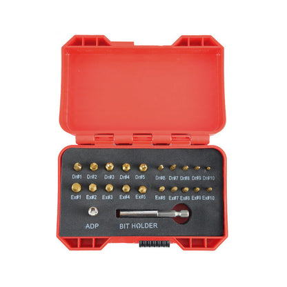 🔧 Set Estrattori per Viti Danneggiate – 22/33 Pz | Acciaio ad Alta Velocità | Sistema Doppio Foratura & Estrazione | Attacco Esagonale Universale | Per Fai da Te e Professionisti ⚙️✨