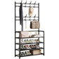 🧥 Appendiabiti con Scarpiera 3 in 1 | ✨ Organizer Salvaspazio Robusto | 🏠 Perfetto per Ingresso e Corridoio | 🛠️ Struttura in Metallo con Ganci a Doppia Fila