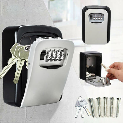 🔐 Portachiavi da Parete con Codice a 4 Cifre | Custodia Protettiva per Interni ed Esterni | Spazio per Almeno 5 Chiavi | Grigio o Rosso 🗝️