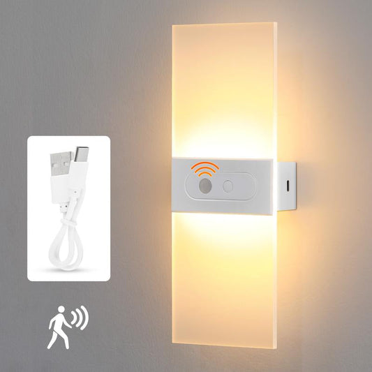 💡 Lampada da Parete Ricaricabile con Sensore di Movimento | Luce Regolabile e 3 Tonalità | Installazione Versatile per Corridoio, Scale e Armadio | 22 o 27 cm 🔋