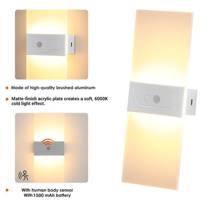 💡 Lampada da Parete Ricaricabile con Sensore di Movimento | Luce Regolabile e 3 Tonalità | Installazione Versatile per Corridoio, Scale e Armadio | 22 o 27 cm 🔋