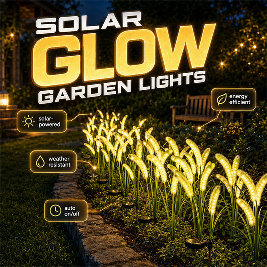 🌾 Luci Solari Decorative da Giardino a Forma di Erba Foxtail | Accensione Automatica al Crepuscolo | Installazione con Picchetto | 1 o 3 Testine | 75 × 18 cm ✨
