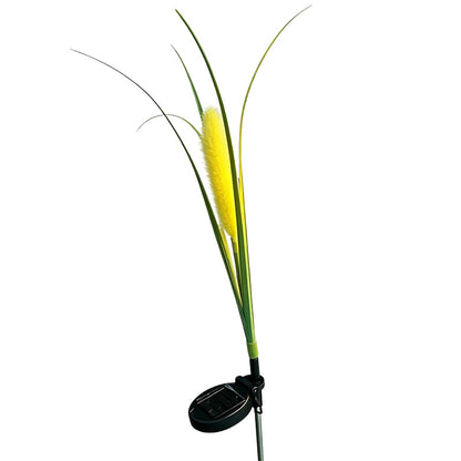 🌾 Luci Solari Decorative da Giardino a Forma di Erba Foxtail | Accensione Automatica al Crepuscolo | Installazione con Picchetto | 1 o 3 Testine | 75 × 18 cm ✨