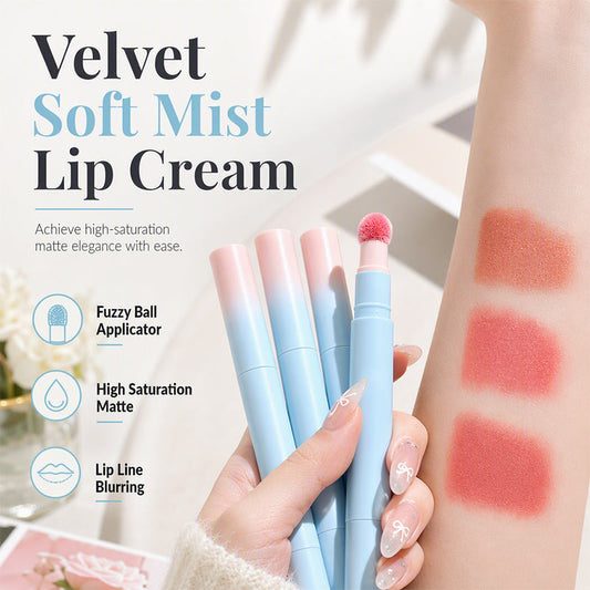 💄✨ Rossetto Mousse 2-in-1 per Labbra e Guance | Applicatore in Spugna Morbida | Effetto Velluto Soft Matte | 2,5 g | 3 Tonalità