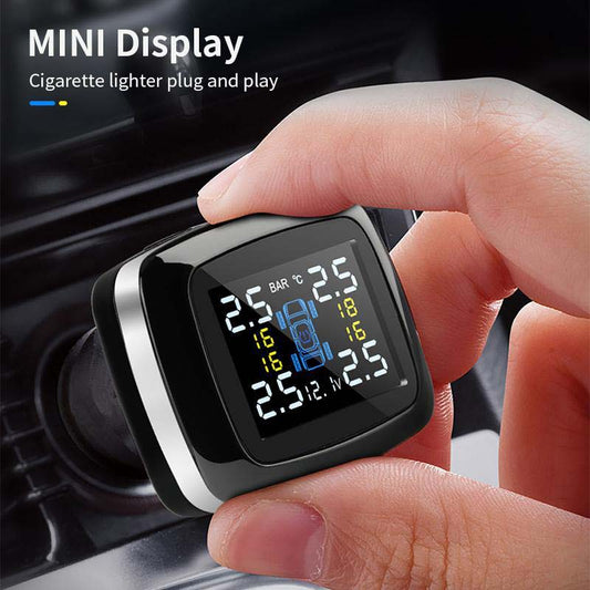 🚗Sistema di Monitoraggio Pressione Pneumatici TPMS  | Display LCD con Allarmi in Tempo Reale 🚨 | Ideale per la Sicurezza alla Guida 🚙 | Sensori Impermeabili e Porta USB ⚡