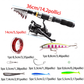 🎣Kit da Pesca Completo Portatile  | Canna Telescopica in Fibra di Vetro 💪 | Mulinello Fluido ed Esche Incluse 🐟 | Ideale per Viaggi e Campeggio 🎒