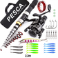 🎣Kit da Pesca Completo Portatile  | Canna Telescopica in Fibra di Vetro 💪 | Mulinello Fluido ed Esche Incluse 🐟 | Ideale per Viaggi e Campeggio 🎒
