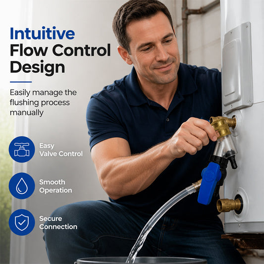 🔧Strumento per Decalcificazione Scaldacqua | 🚿 Pulizia Rapida Senza Smontaggio | 💧 Rimuove Calcare e Sedimenti |⚙️Raccordi in Ottone Resistenti