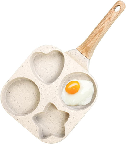 Padella a 4 Scomparti per Colazione 🍳🥚 | Cuoce Uova, Pancake e Mini Frittate Insieme | Rivestimento Antiaderente