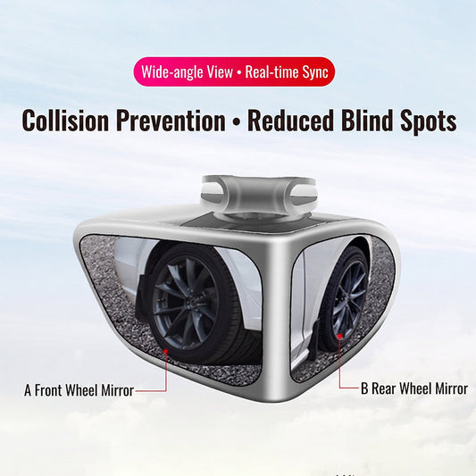🚗Specchietto per Angolo Cieco a Doppia Lente  | Regolabile a 360° 🔄 | Visione Grandangolare 👁️ | Parcheggio Facile e Sicuro 🅿️