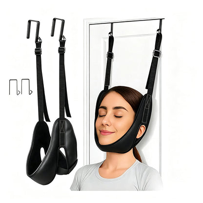 🧘 Fascia di Trazione Cervicale da Porta | Sostiene Testa e Collo Comfortevolmente 🙆 | Ganci Facili da Montare e Cinghie Regolabili 🚪 | Ideale per Stretching Quotidiano dopo Lavoro e Studio 💻
