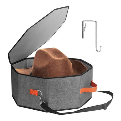 🎩 Custodia Portatile per Cappelli da Viaggio ✨ | Struttura Rigida Anti-Schiacciamento e Polvere 🛡️ | Con Tracolla Regolabile e Gancio per Porta 🚪 | 41×41 cm, 2 Colori 🧳