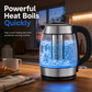 ☕ Bollitore Elettrico in Vetro Borosilicato 2 L | Bollitura rapida, infusore per tè e protezione dal surriscaldamento | Nero🍵