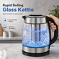 ☕ Bollitore Elettrico in Vetro Borosilicato 2 L | Bollitura rapida, infusore per tè e protezione dal surriscaldamento | Nero🍵
